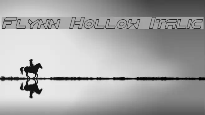 Flynn Hollow Italic Font examples