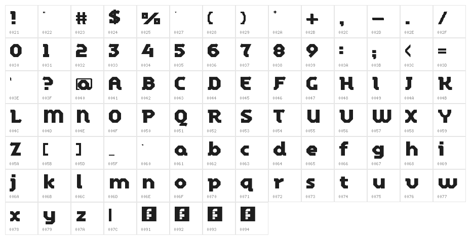flaggers Regular Character Map