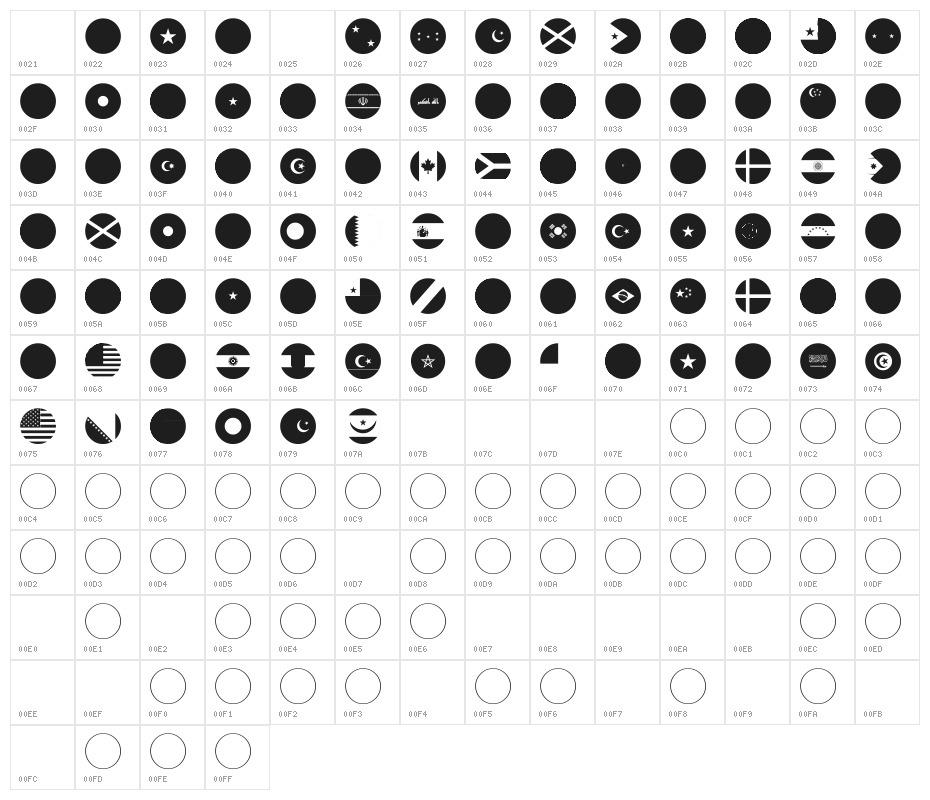 flags world color Character Map