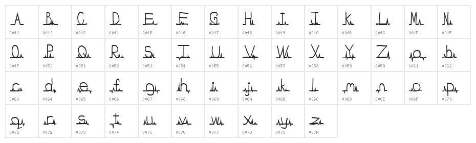 flatline Character Map