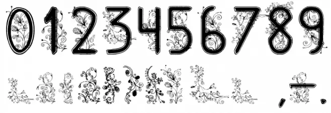 floral flower Font OTHER CHARS