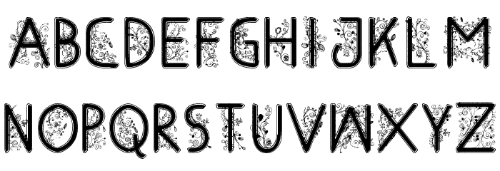 floral flower Font LOWERCASE