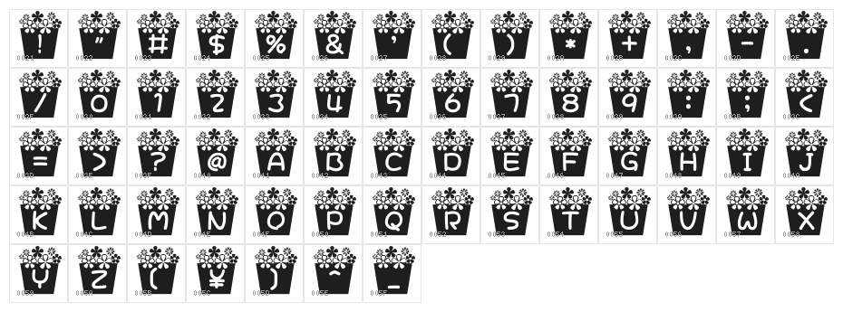 flower_font Character Map