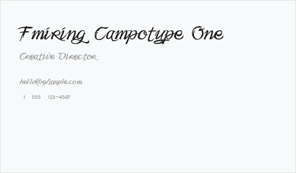 Fmiring Campotype One Business Card