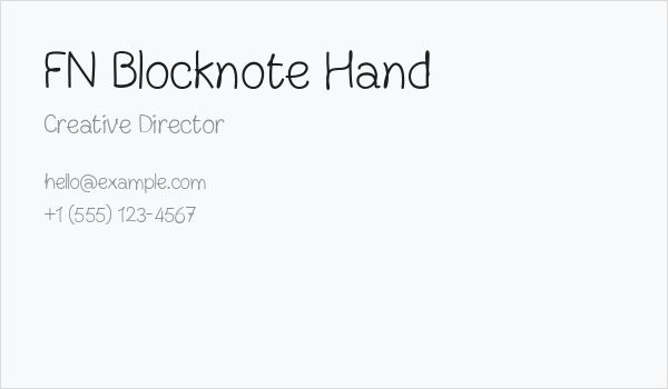 FN Blocknote Hand Business Card