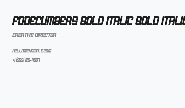 FODECUMBERS BOLD ITALIC Bold Italic Business Card