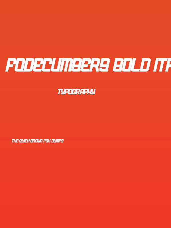 FODECUMBERS BOLD ITALIC Bold Italic Poster