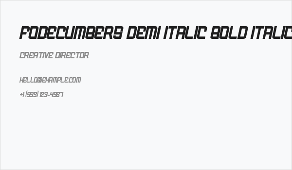 FODECUMBERS DEMI ITALIC Bold Italic Business Card