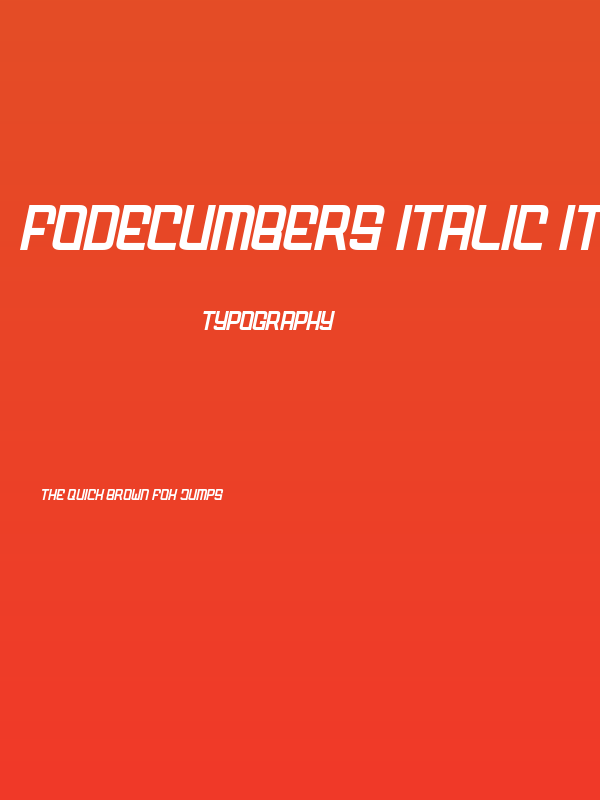 FODECUMBERS ITALIC Italic Poster