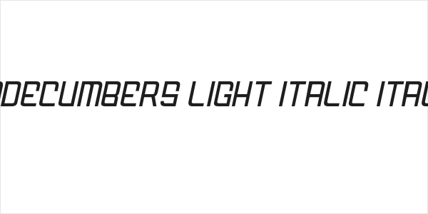 FODECUMBERS LIGHT ITALIC Italic Logo