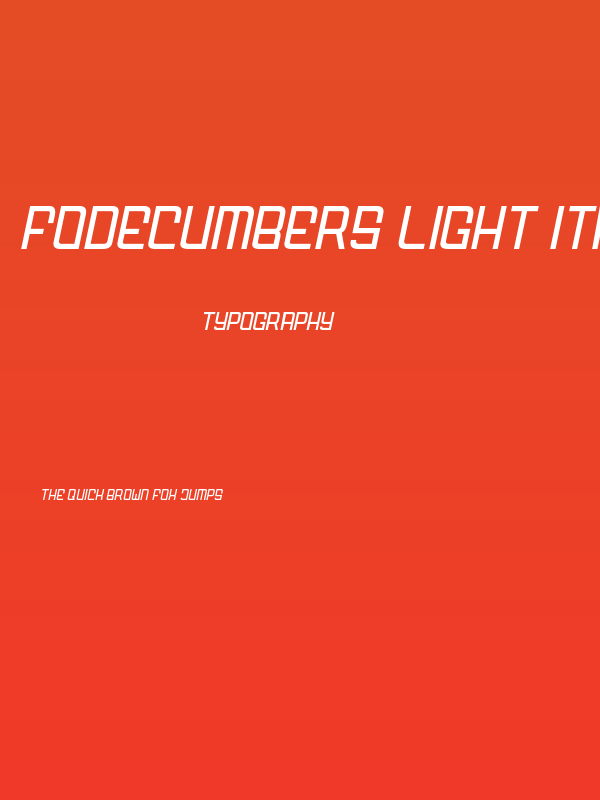FODECUMBERS LIGHT ITALIC Italic Poster