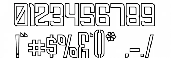 FODECUMBERS THICK HOLOW Font OTHER CHARS