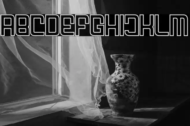 FODECUMBERS THICK HOLOW Font examples