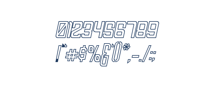 FODECUMBERS THICK ITALIC HOLOW Italic Other Characters