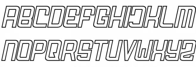 FODECUMBERS THICK ITALIC HOLOW Italic Caratteri MAIUSCOLE