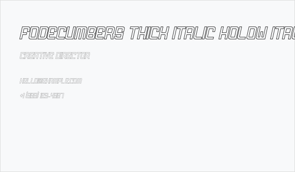 FODECUMBERS THICK ITALIC HOLOW Italic Business Card