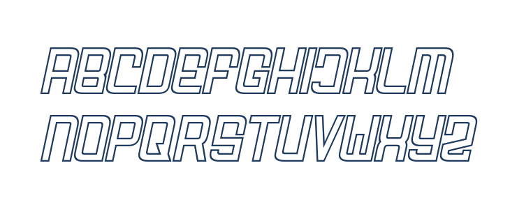 FODECUMBERS THICK ITALIC HOLOW Italic Lowercase