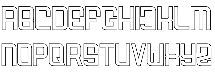 FODECUMBERS THIN HOLOW Font LOWERCASE