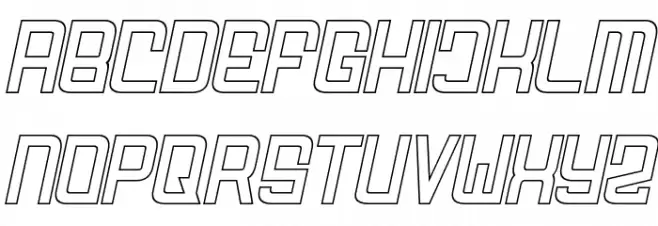 FODECUMBERS THIN ITALIC HOLOW Italic Schriftart Groß