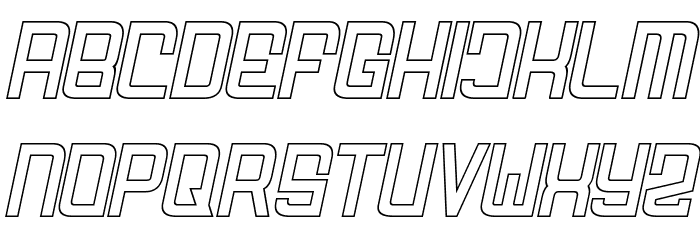 FODECUMBERS THIN ITALIC HOLOW Italic Font LOWERCASE