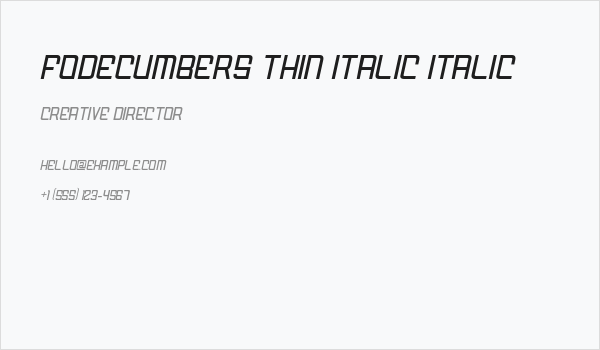 FODECUMBERS THIN ITALIC Italic Business Card