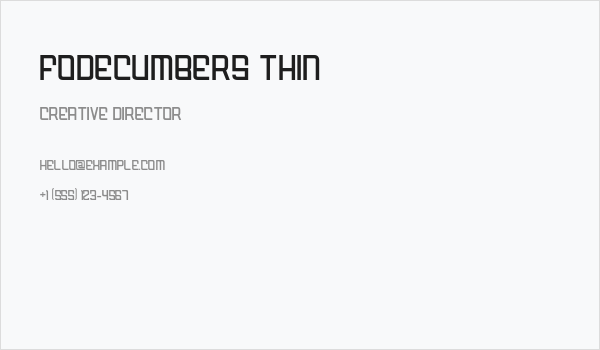 FODECUMBERS THIN Business Card