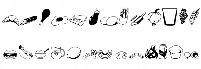 FOOD! Font UPPERCASE
