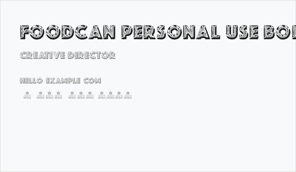 FOODCAN PERSONAL USE Bold Business Card