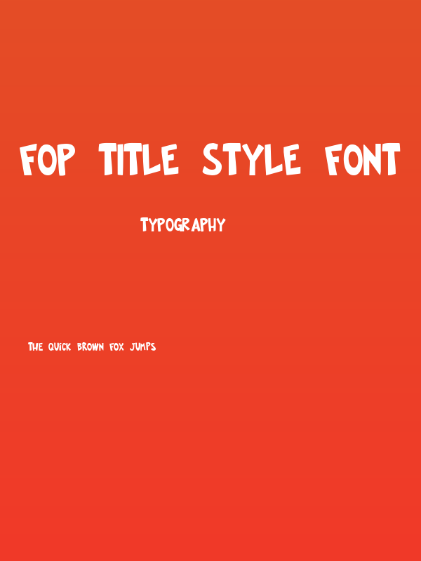 FOP Title Style Font Poster