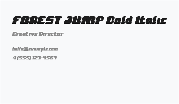 FOREST JUMP Bold Italic Business Card