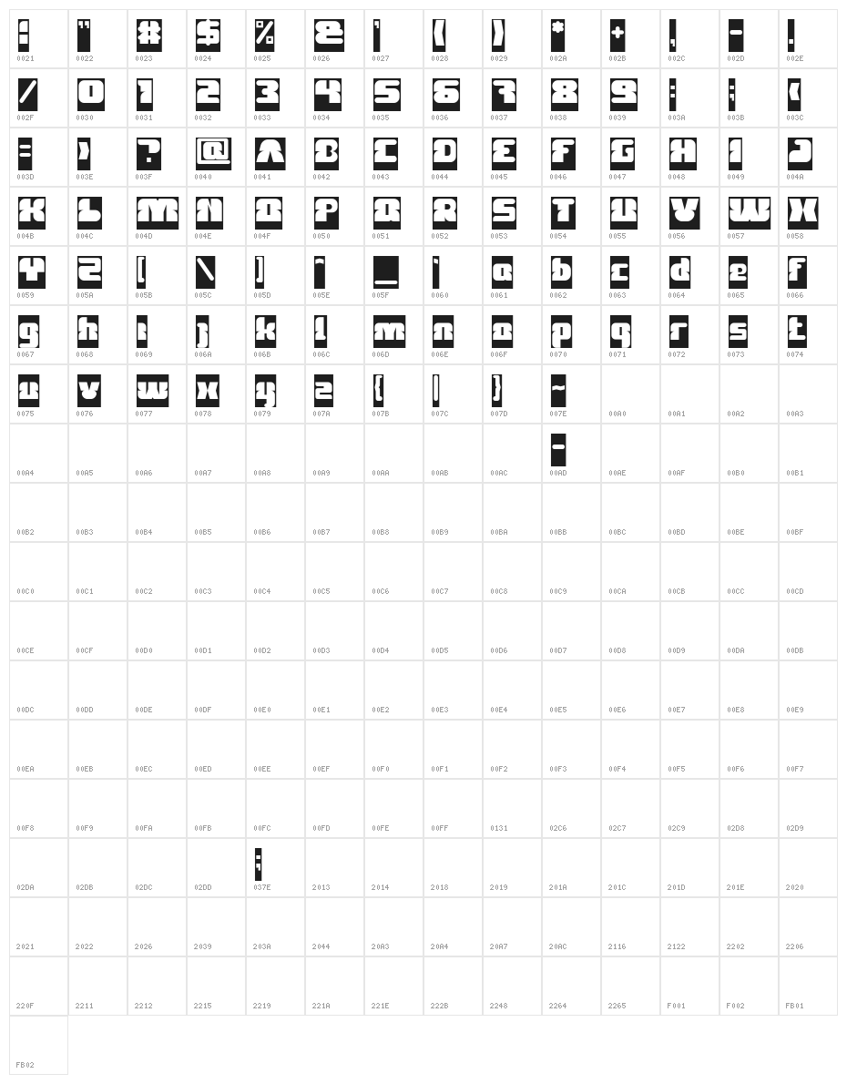 FOREST JUMP-Inverse Character Map