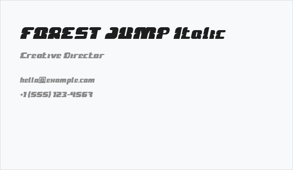 FOREST JUMP Italic Business Card