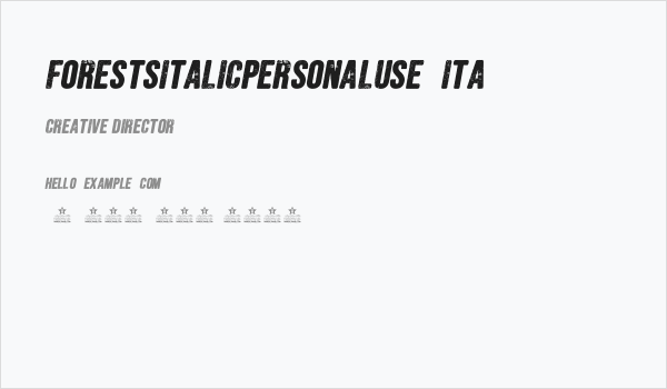 FORESTSITALICPERSONALUSE-Ita Business Card