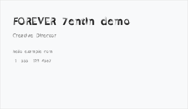 FOREVER 7entin demo Business Card