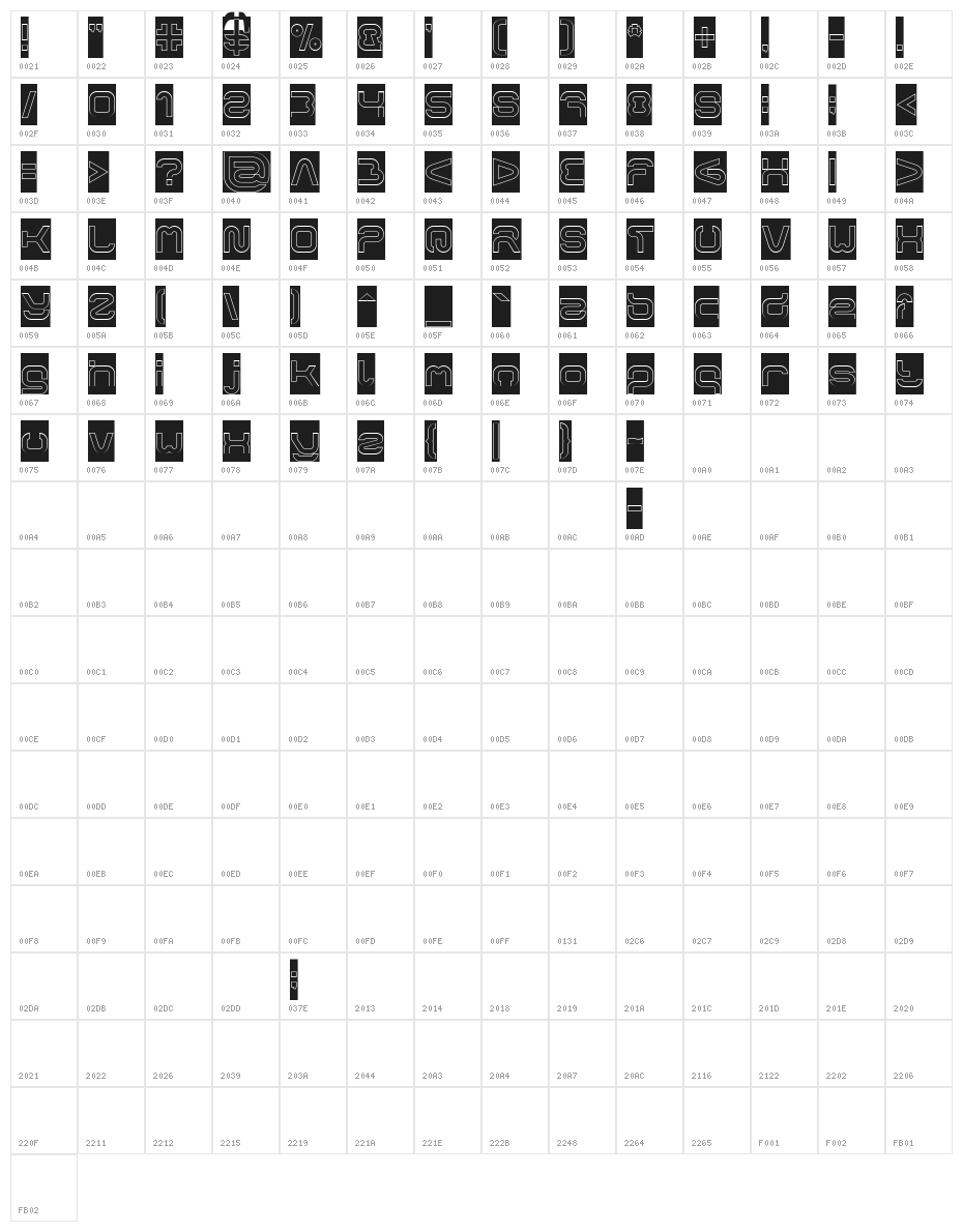 FORMAL ART-Hollow-Inverse Character Map