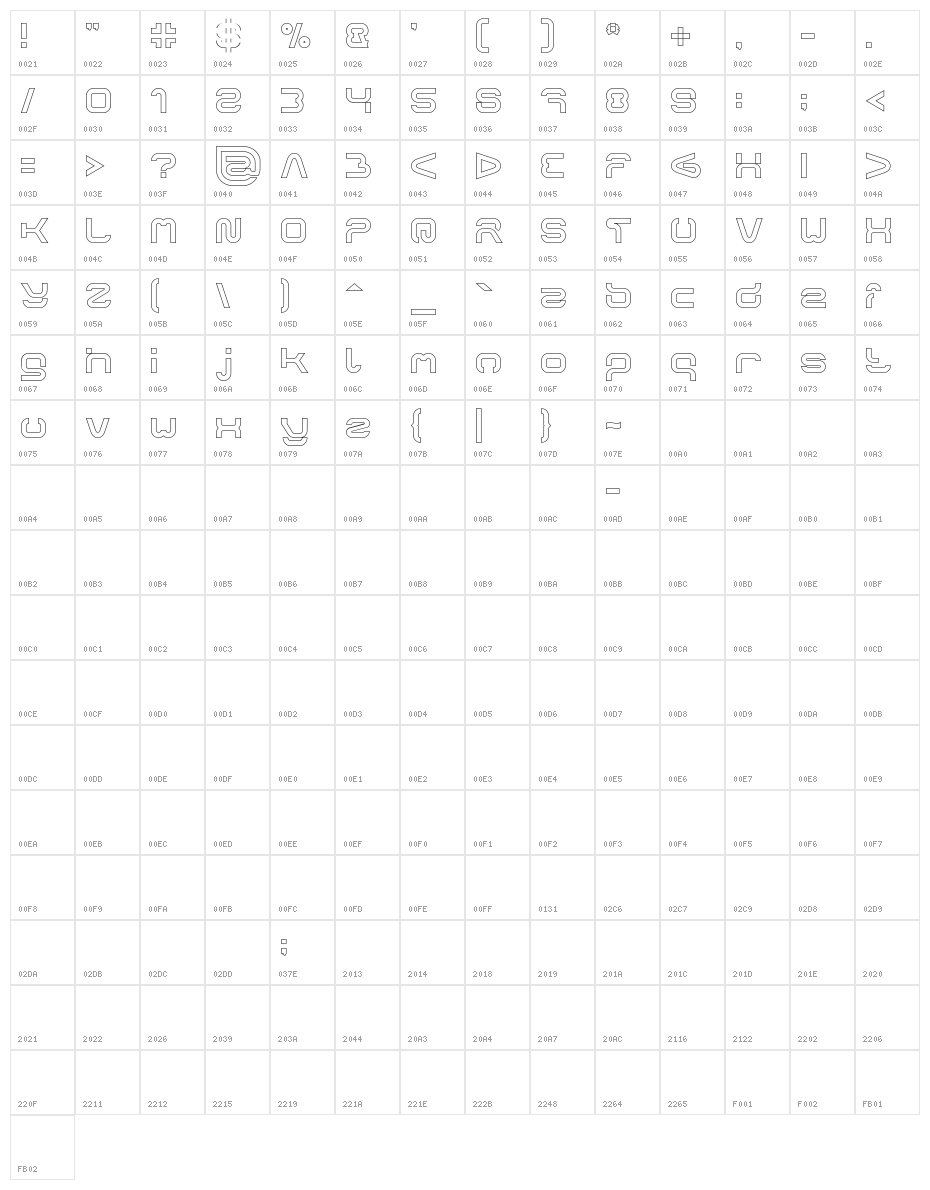 FORMAL ART-Hollow Character Map