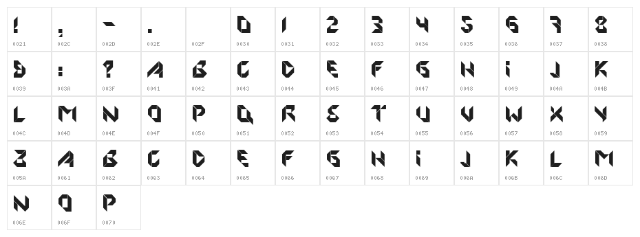 FORMFOUND Origami Character Map