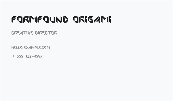 FORMFOUND Origami Business Card