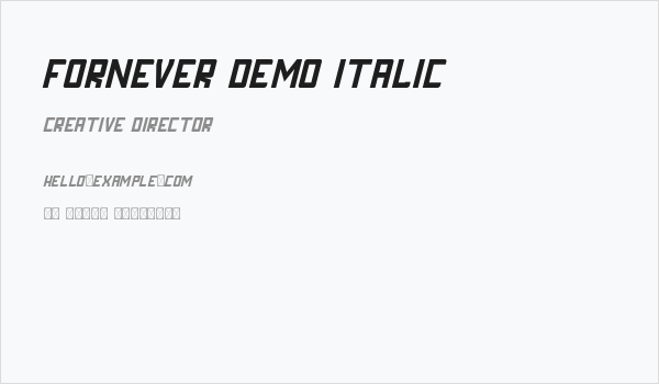 FORNEVER DEMO Italic Business Card