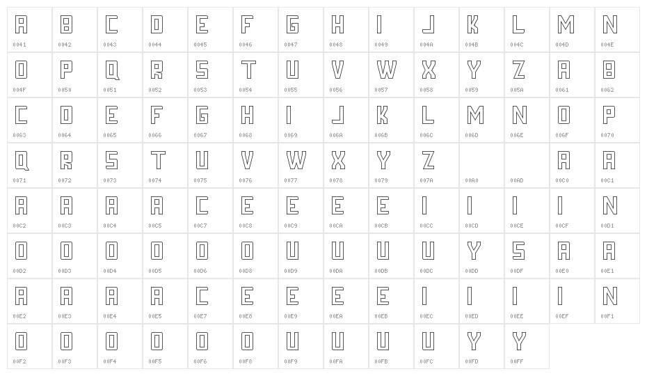FORNEVER DEMO Stroke Character Map