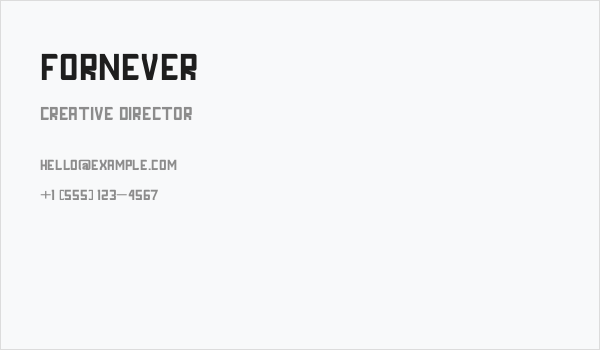 FORNEVER Business Card