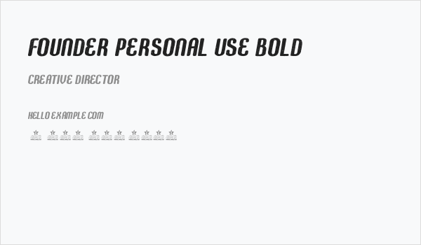 FOUNDER PERSONAL USE Bold Business Card