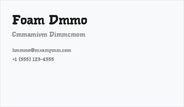 Foam Demo Business Card