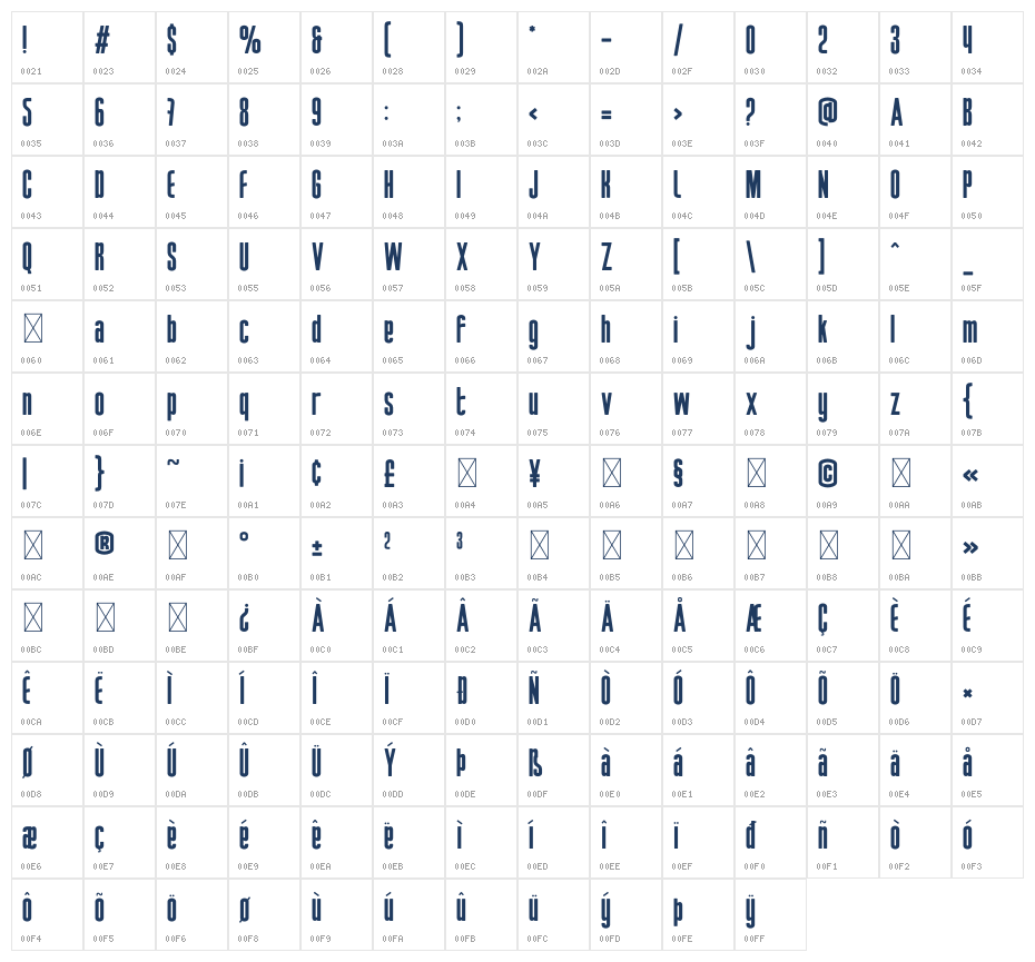 Focused Block Character Map