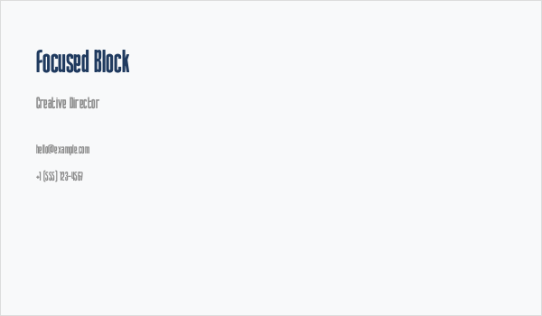 Focused Block Business Card