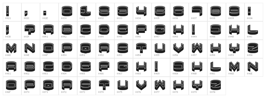 Focused Filled Regular Character Map