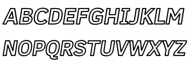 Fog Sans Outline Italic Fuentes MAYÚSCULAS