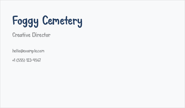 Foggy Cemetery Business Card