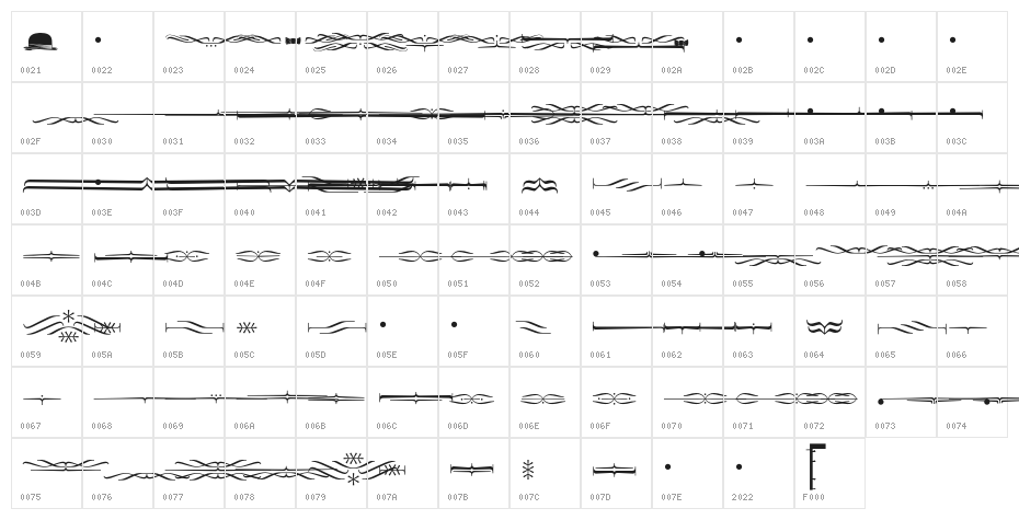 Foglihten DeH04 Character Map