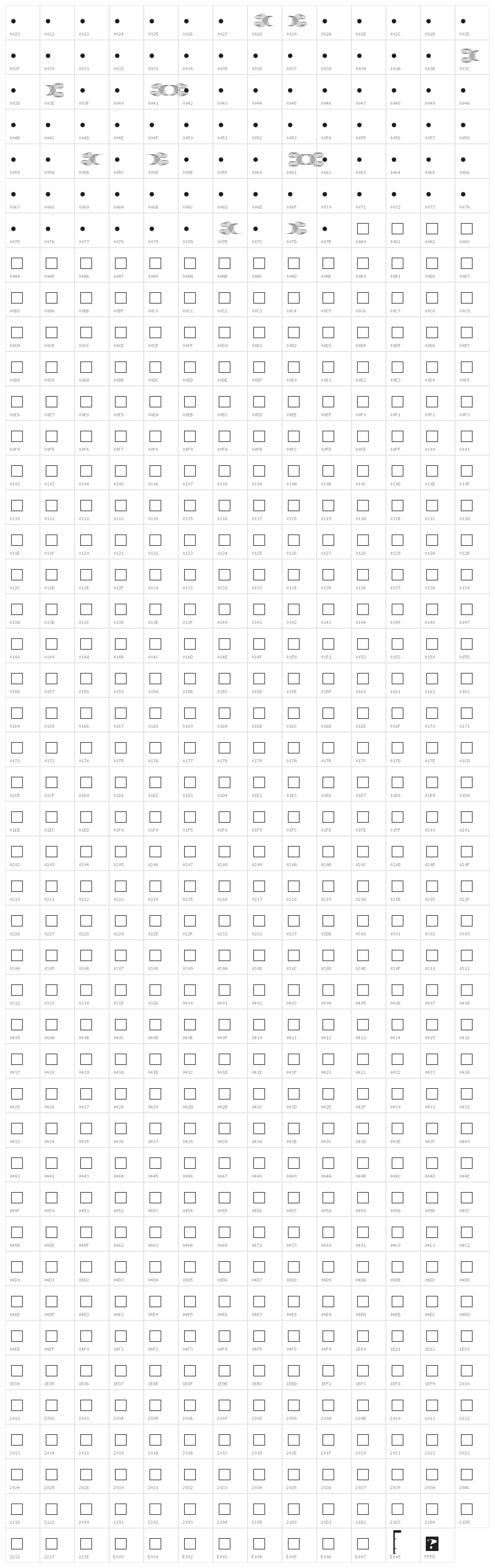 FoglihtenBPS01 Character Map
